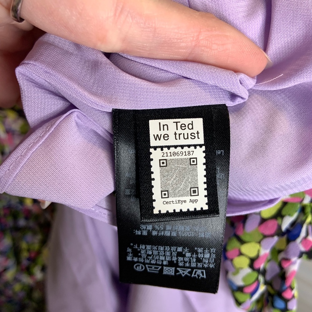 Ted Baker London Karlie Multicolor Black Smocked Detail Tiered Mini Dress 14 New - Picture 14 of 14